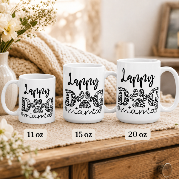 Finnish Lapphund Mug Lappy Mama Paw Nordic Dog Gift Finnish Lapphund mug size lineup, 11oz 15oz and 20oz