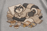 Finnish Lapphund Cozy Hoodie Cabin Snuggles Graphic T-Shirt design close-up on a Finnish Lapphund t-shirt