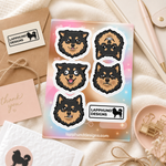Finnish Lapphund Silly Faces Sticker Sheet – Goofy Looks, Upside-Down Smiles & Playful Expressions Finnish Lapphund sticker sheet as a gift