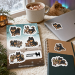Finnish Lapphund Nordic Wildlife Sticker Sheet – Reindeer & Winter Forest Encounters Finnish Lapphund stickers applied in real use