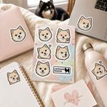 Finnish Lapphund Puppy Love Sticker Sheet – Sweet Faces, Hearts & Adorable Emotions Finnish Lapphund stickers applied in real use