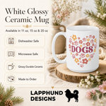 Care and product info for the Finnish Lapphund Mug Dogs Heart Floral Nordic Pet Gift Finnish Lapphund mug