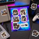 Finnish Lapphund Gaming & Streaming Sticker Sheet – Gamer, VR & Creator Designs Finnish Lapphund stickers applied in real use