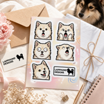 Finnish Lapphund Goofy Surprise Sticker Sheet – Wide Eyes, Funny Faces & Playful Shock Finnish Lapphund sticker sheet as a gift