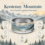 Kootenay Mountain Finnish Lapphund 32oz dog bowl features and specs