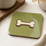 Glossy print detail on the Finnish Lapphund Bone Icon Cork-Back Coaster Finnish Lapphund coaster