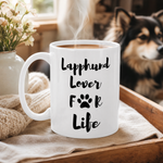 Finnish Lapphund Mug Lover For Life Nordic Dog Gift Finnish Lapphund mug in use