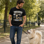 Finnish Lapphund Dog Park NPC T-Shirt Finnish Lapphund t-shirt worn, lifestyle photo