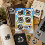Finnish Lapphund All-Season Trail Sticker Sheet – Windy Paths, Creek Walks & Outdoor Adventure Finnish Lapphund stickers applied in real use