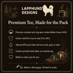 Bella+Canvas 3001 size and fit guide for the Finnish Lapphund Trailside Coffee Break Café Social T-Shirt Finnish Lapphund t-shirt