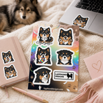 Finnish Lapphund Goofy Puppy Sticker Sheet – Playful Reactions, Silly Faces & Fun Expressions Finnish Lapphund stickers applied in real use