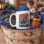 Finnish Lapphund Greetings from Spooky Lapland Halloween Mug Finnish Lapphund mug in a Halloween gift basket