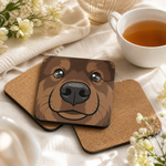 Cork backing and size of the Finnish Lapphund Brown Face Cork-Back Coaster Finnish Lapphund coaster