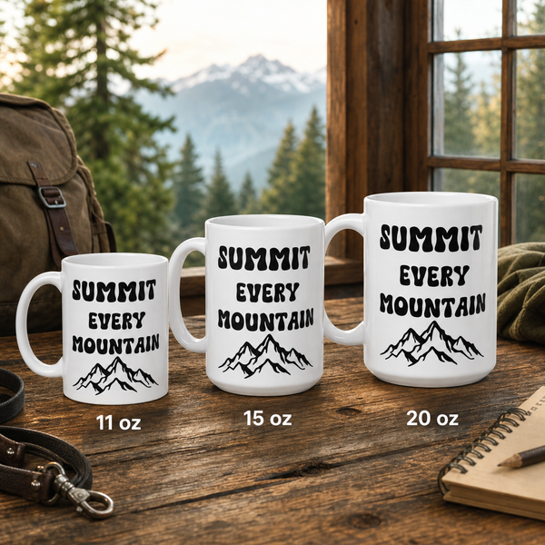Finnish Lapphund Mug Summit Every Mountain Dog Owner Gift Finnish Lapphund mug size lineup, 11oz 15oz and 20oz
