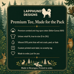 Bella+Canvas 3001 size and fit guide for the Finnish Lapphund Forest Friends Lappy Style Tee Finnish Lapphund t-shirt