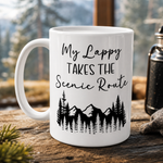 Glossy print detail on the Finnish Lapphund Mug Lappy Scenic Route Dog Owner Gift Finnish Lapphund mug