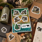 Finnish Lapphund Forest Life Sticker Sheet – Mushrooms, Logs & Woodland Play Finnish Lapphund stickers applied in real use