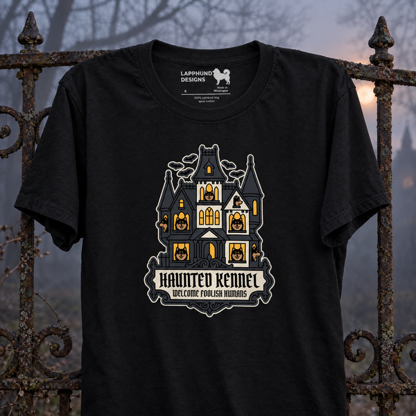Finnish Lapphund Haunted Kennel Halloween T-Shirt Finnish Lapphund t-shirt