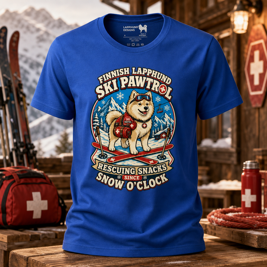 Finnish Lapphund Ski Pawtrol T-Shirt Finnish Lapphund t-shirt