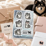 Finnish Lapphund Curious Reactions Sticker Sheet – Questions, Hearts & Sweet Expressions Finnish Lapphund sticker sheet as a gift