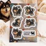 Finnish Lapphund Playful Puppy Sticker Sheet – Energetic Poses, Curiosity & Happy Movement Finnish Lapphund sticker sheet