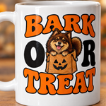 Printed design close-up on the Finnish Lapphund Bark or Treat Halloween Mug Finnish Lapphund mug