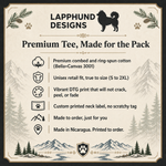 Bella+Canvas 3001 size and fit guide for the Finnish Lapphund Mountain Supply Co. T-Shirt Finnish Lapphund t-shirt