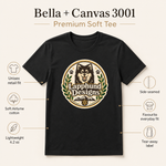 Bella+Canvas 3001 size and fit guide for the Finnish Lapphund Designs Crest T-Shirt Finnish Lapphund t-shirt
