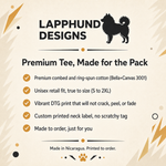 Bella+Canvas 3001 size and fit guide for the Finnish Lapphund Bold Portrait T-Shirt Finnish Lapphund t-shirt