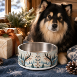 Lapland Antler Folk Finnish Lapphund 32oz dog bowl gift scene