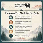 Bella+Canvas 3001 size and fit guide for the Finnish Lapphund Mountain Portrait T-Shirt Finnish Lapphund t-shirt