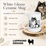 Care and product info for the Finnish Lapphund Mug Beach Shades Nordic Dog Vacation Gift Finnish Lapphund mug