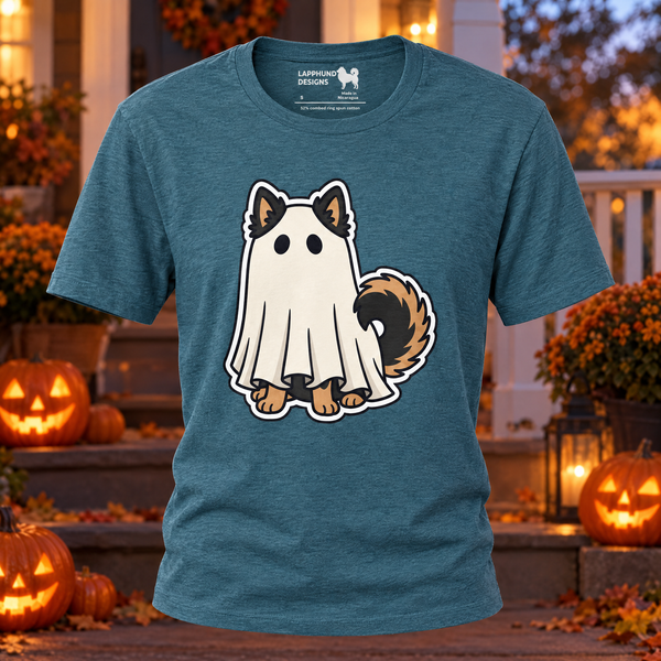 Finnish Lapphund Ghost Pup Halloween T-Shirt Finnish Lapphund t-shirt