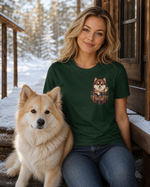 Finnish Lapphund Pocket Pup T-Shirt Finnish Lapphund t-shirt worn, lifestyle photo