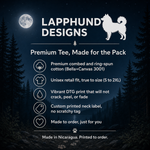 Bella+Canvas 3001 size and fit guide for the Finnish Lapphund Moonlit Forest T-Shirt Finnish Lapphund t-shirt
