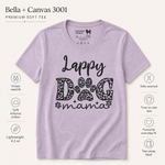 Bella+Canvas 3001 size and fit guide for the Lappy Dog Mama Finnish Lapphund T-Shirt - Proud Lapphund Mom Apparel Finnish Lapphund t-shirt