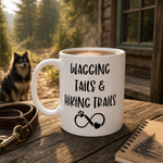 Finnish Lapphund Mug Wagging Tails Hiking Trails Pet Owner Gift Finnish Lapphund mug in use