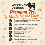 Bella+Canvas 3001 size and fit guide for the Finnish Lapphund Chaos Is My Cardio T-Shirt Finnish Lapphund t-shirt