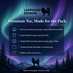 Bella+Canvas 3001 size and fit guide for the Finnish Lapphund Aurora Nights T-Shirt Finnish Lapphund t-shirt