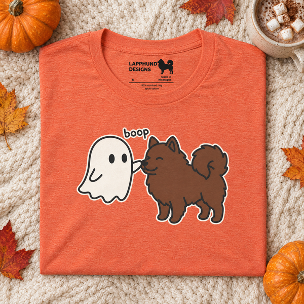 Finnish Lapphund Ghost Boop Halloween T-Shirt Finnish Lapphund t-shirt