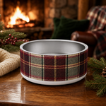 Winterberry Tartan Finnish Lapphund 32oz dog bowl