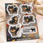 Finnish Lapphund Playful Puppy Sticker Sheet – Energetic Poses, Curiosity & Happy Movement Finnish Lapphund t-shirt worn, lifestyle photo