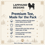 Bella+Canvas 3001 size and fit guide for the Finnish Lapphund Mountain Paw Logo T-Shirt Finnish Lapphund t-shirt