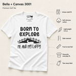 Bella+Canvas 3001 size and fit guide for the Born to Explore with My Lappy T-Shirt – Adventure-Ready Apparel for Lapphund Lovers Finnish Lapphund t-shirt