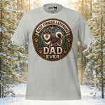 Best Finnish Lapphund Dad Ever t-shirt featuring a heritage-style badge design