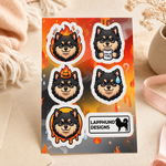 Finnish Lapphund Stressed Reactions Sticker Sheet – Overwhelmed Faces, “It’s Fine” & Heat Moments Finnish Lapphund sticker sheet