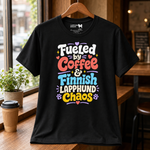 Finnish Lapphund Coffee And Chaos T-Shirt Finnish Lapphund t-shirt