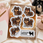 Individual peel detail of the Finnish Lapphund Curious Puppy Sticker Sheet – Confused Looks, Question Marks & Sweet Reactions Finnish Lapphund sticker sheet