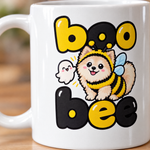 Printed design close-up on the Finnish Lapphund Boo Bee Halloween Mug Finnish Lapphund mug