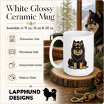 Care and product info for the Finnish Lapphund Mug Snow Goggles Adventure Nordic Dog Gift Finnish Lapphund mug